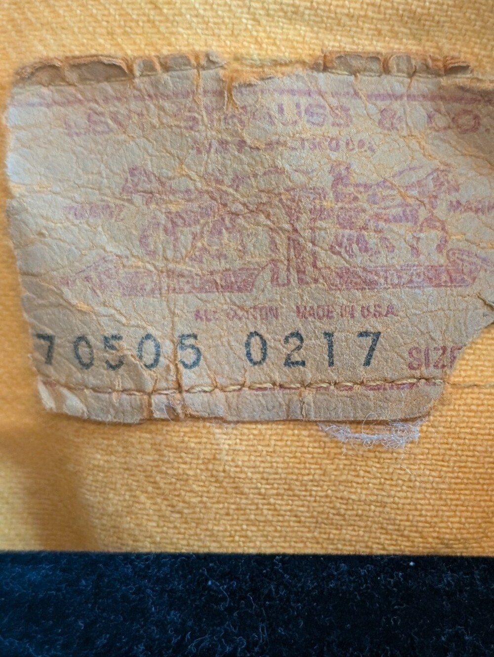 Vintage 70's Levi's Orange Denim Jacket Model 70505 O217 - Picture 2 of 11
